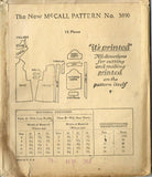 1920s Vintage Girls Dress Uncut 1925 McCall Sewing Pattern 3890 Size 8 ORIG - Vintage4me2