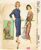 1950s Vintage McCalls Sewing Pattern 3926 Easy Misses Day Dress Size 12 32B