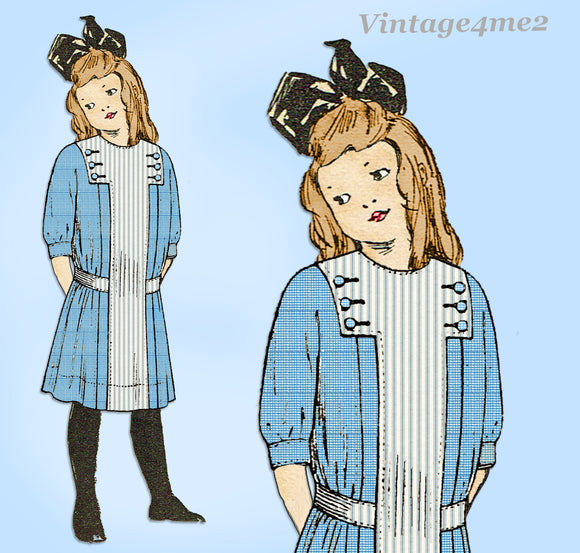 1910s Rare McCalls Sewing Pattern 3926 Uncut Little Girls Victorian Dress Sz 10