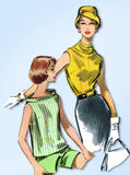 1950s Original Vintage McCall Pattern 3941 Misses Instant Blouse Set Sz 34 Bust