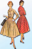 1950s Vintage McCalls Sewing Pattern 3951 Misses Easy Shirtwaist Dress Size 34B