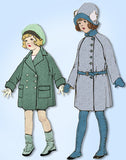 1920s Vintage McCall Sewing Pattern 3962 Cute Toddler Girls Flapper Coat Size 2
