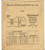 1920s Vintage McCall Sewing Pattern 3962 Cute Toddler Girls Flapper Coat Size 2