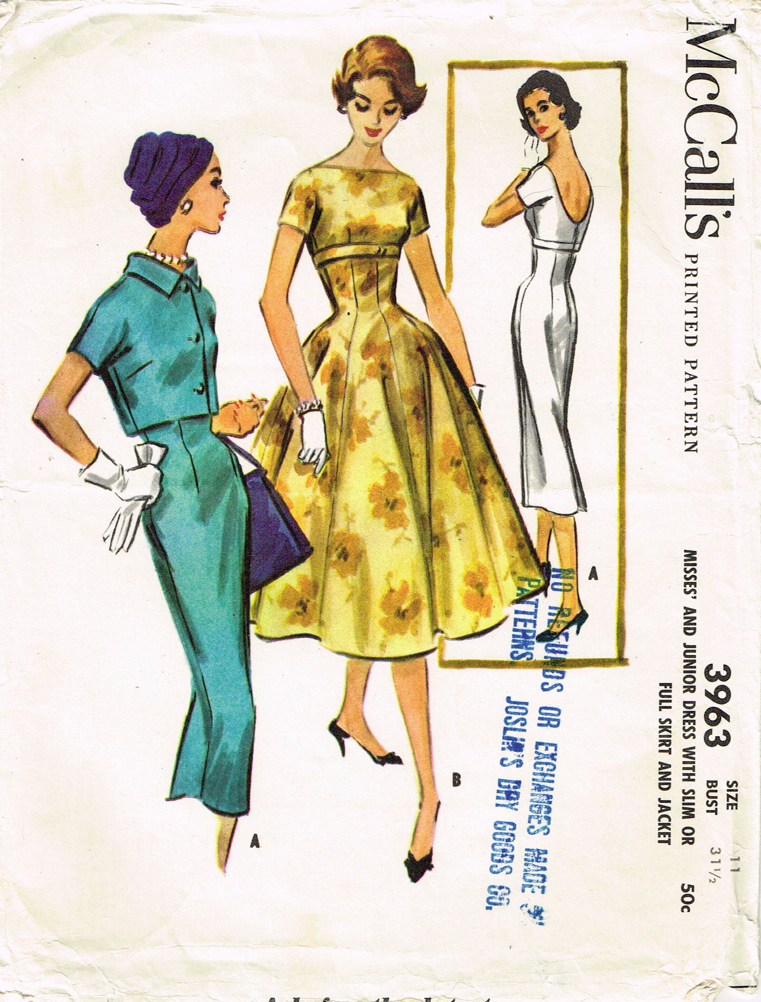 sachin and babi light blue dress 1950s Josephine M. Kahn Black Moiré Cocktail Dress with Pearl Buttons