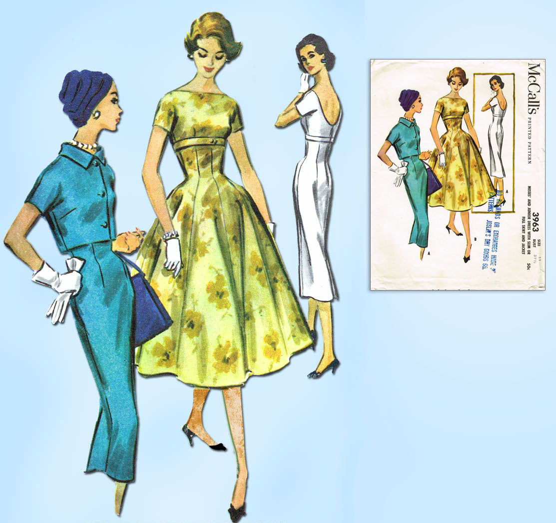 1950s Vintage McCall Sewing Pattern 3963 Misses Sexy Cocktail Dress 31 Vintage4me2 1950s Vintage McCall Sewing Pattern 3963 Misses Sexy Cocktail Dress 31 Vintage4me2