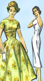 1950s Vintage McCalls Sewing Pattern 3963 Sexy Misses Cocktail Dress Size 34 B