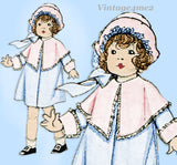 McCall 3966: 1920s Rare Uncut Baby Girls Coat Size 1 Antique Sewing Pattern