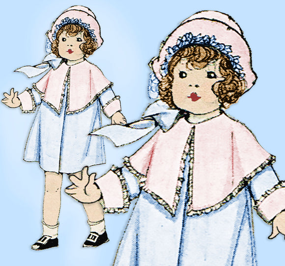 McCall 3966: 1920s Rare Uncut Baby Girls Coat Size 1 Antique Sewing Pattern