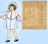 McCall 3966: 1920s Rare Uncut Baby Girls Coat Size 1 Antique Sewing Pattern