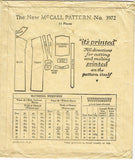 McCall 3972: 1920s Rare Plus Size Womens Dress Sz 42 Bust Vintage Sewing Pattern