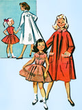 1950s Vintage McCalls Sewing Pattern 3983 Easy Toddler Girls Dress & Coat Size 4