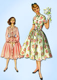 1950s Vintage McCalls Sewing Pattern 4091 Junior Misses Shirtwaist Dress Size 11