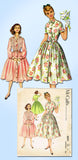 1950s Vintage McCalls Sewing Pattern 4091 Junior Misses Shirtwaist Dress Size 11