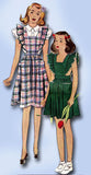 1940s Vintage McCall Sewing Pattern 4096 Teen Girls Pinafore Dress and Blouse 14