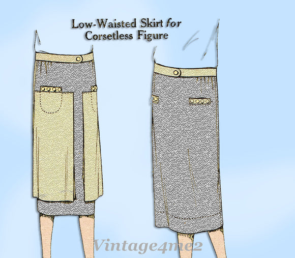 McCall 4158: 1920s Uncut Women's Corsetless Skirt Sz 34 W Vintage Sewing Pattern