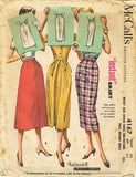 1950s Vintage McCalls Sewing Pattern 4167 Misses Instant Skirt Size 24 Waist