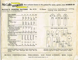 1950s Vintage McCalls Sewing Pattern 4174 Misses Slender Street Dress Size 36B