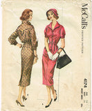 1950s Vintage McCalls Sewing Pattern 4174 Misses Slender Street Dress Size 36B