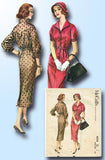 1950s Vintage McCalls Sewing Pattern 4174 Misses Slender Street Dress Size 36B