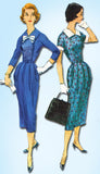 1950s Vintage McCalls Sewing Pattern 4183 Misses Dress w Detach Cuffs Collar 36B