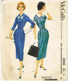 1950s Vintage McCalls Sewing Pattern 4183 Misses Dress w Detach Cuffs Collar 36B