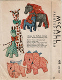 1930s Vintage McCall Sewing Pattern 419 Mom & Baby Stuffed Animal Dolls Giraffe