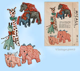 1930s Vintage McCall Sewing Pattern 419 Mom & Baby Stuffed Animal Dolls Giraffe