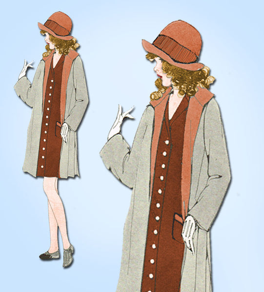 1920s Vintage McCall Sewing Pattern 4190 Little Girls Flapper Dress & Coat Sz 8 - Vintage4me2