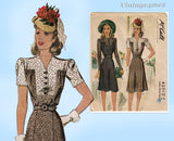 McCall 4201: 1940s Misses WWII Colorblock Dress Sz 30 B Vintage Sewing Pattern
