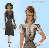 McCall 4201: 1940s Misses WWII Colorblock Dress Sz 30 B Vintage Sewing Pattern