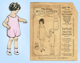 McCall 4201: 1920s Toddler Girls Combination Undies Sz4 Vintage Sewing Pattern