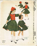 1950s Vintage McCalls Sewing Pattern 4203 Designer Helen Lee Girls Dress Size 6