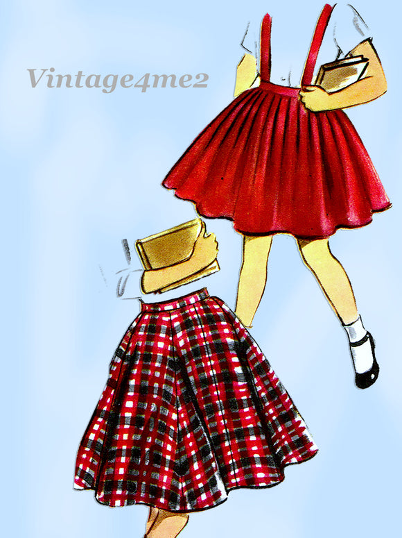 McCall 4248: 1950s Uncut Little Girls Skirt Set Size 7 Vintage Sewing Pattern