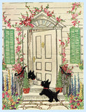 1930s Original Vintage McCall Embroidery Transfer 430 Uncut Scottie Dog Scene