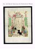 1930s Original Vintage McCall Embroidery Transfer 430 Uncut Scottie Dog Scene