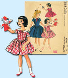 1950s Vintage McCalls Sewing Pattern 4346 Easy Little Girls Dress Pattern Sz 10 - Vintage4me2