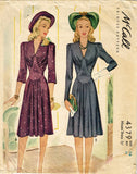 McCall 4379: Elegant Misses WWII Dinner Dress Size 32 B Vintage Sewing Pattern