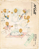 1940s Vintage McCall Sewing Pattern 4382 WWII Newborn Infant Baby Layette ORIG