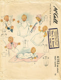 1940s Vintage McCall Sewing Pattern 4382 WWII Newborn Infant Baby Layette ORIG