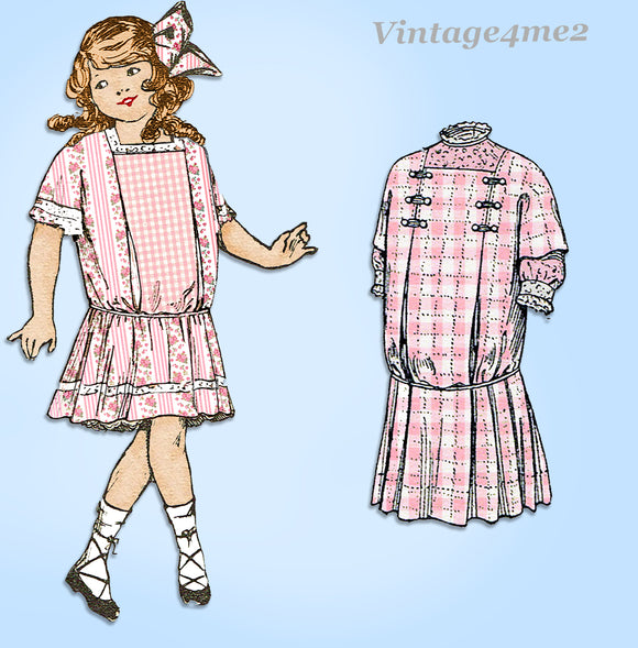 1910s Rare McCalls Sewing Pattern 4394 Uncut Toddler Girls Victorian Dress Sz6