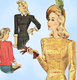 McCall Pattern 4452: 1940s Chic Misses Blouse Sz 32 Bust Vintage Sewing Pattern - Vintage4me2
