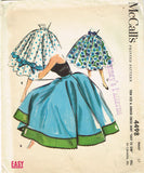 1950s Vintage McCall's Sewing Pattern 4498 Misses Easy Circle Skirt Size 27 W
