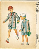 1950s Vintage McCall's Sewing Pattern 4502 Toddler Boys Blazer & Shorts Size 6
