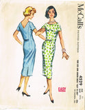 1950s Vintage McCalls Sewing Pattern 4529 Easy Misses Wiggle Dress Sz 11 31.5 B