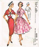 1950s Vintage McCall's Sewing Pattern 4550 Misses Dress Thin Full Skirt Sz 36B
