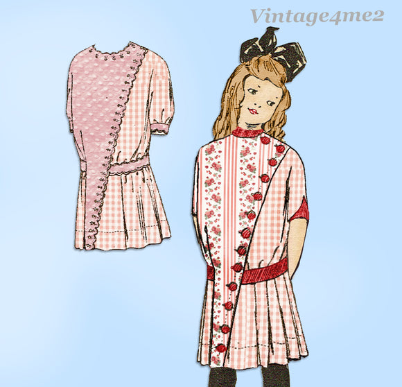 1910s Rare McCalls Sewing Pattern 4552 Uncut Little Girls Victorian Dress Size 8