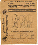 1910s Rare McCalls Sewing Pattern 4552 Uncut Little Girls Victorian Dress Size 8