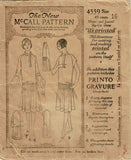 1920s Original Vintage McCall Sewing Pattern 4559 Uncut Shirred Flapper Dress 34B -Vintage4me2