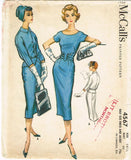 1950s Vintage Misses Wiggle Dress & Jacket Uncut 1958 McCalls Sewing Pattern 35B