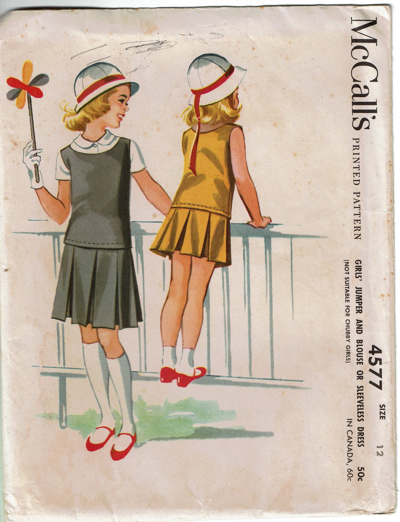 1950s Vintage McCalls Sewing Pattern 4577 Uncut Toddler Girls Jumper –  Vintage4me2